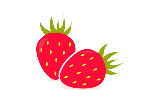 recommend clip art: Strawberry isolated on white background. Red ripe strawberry. Vector illustration.