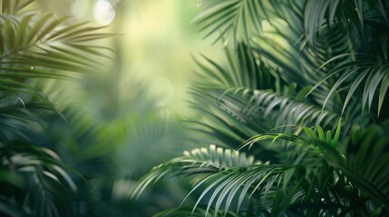 Tropical Green Leaves Background