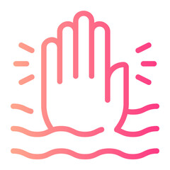 drowning gradient icon