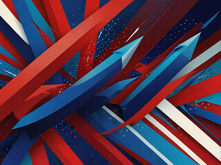 Colorful rays and arrows of chaotic motion and creativity, abstract illustration