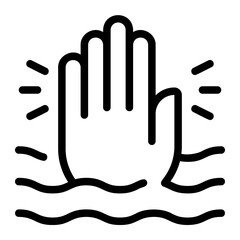 Fototapeta premium drowning line icon