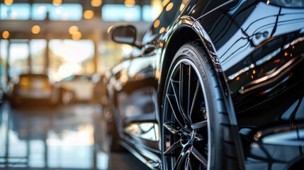 Fototapeta premium Black Luxury Car Showroom