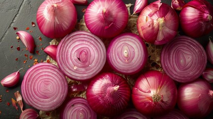 thinly sliced red onions