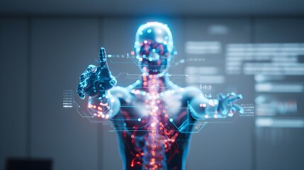 Futuristic Holographic Data Visualization for Smart Wellness and Personal Health