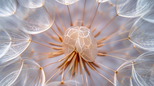 Macro shot of a dandelion seed. 