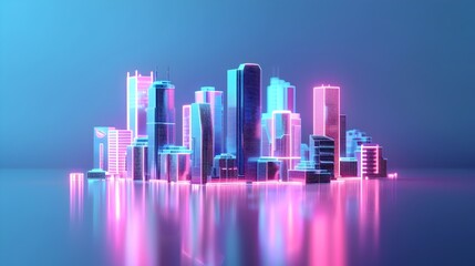Fototapeta premium Futuristic Smart City Skyline with Holographic Interfaces and IoT Connectivity
