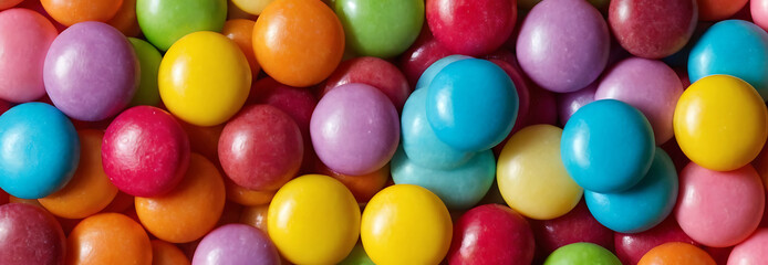 Obraz premium A colorful assortment of candy, perfect for food blogs, candy shop websites, or party invitations. Great for adding a touch of sweetness to any project.