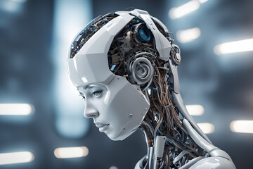 Fototapeta premium advanced artificial intelligence for the future rise in technological singularity using deep learning algorithms. Generative AI.