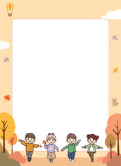 유치원 초등학교 안내장 일러스트