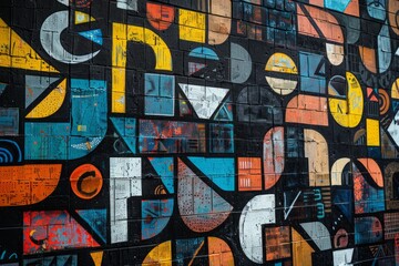 Obraz premium IT symbols in mural style 
