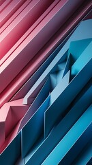 Obraz premium Background with the image of diagonal abstract geometric wavy folds in gradient colors 3d rendering