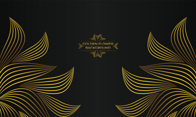Obraz premium Luxury background with abstract floral golden lines.