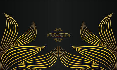 Obraz premium Luxury background with abstract floral golden lines.