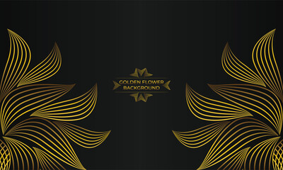 Obraz premium Luxury background with abstract floral golden lines.