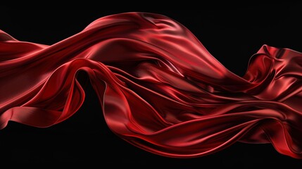 Obraz premium Luxurious Red Satin Fabric Flowing Elegantly - Ideal for Fashion and Interior Design