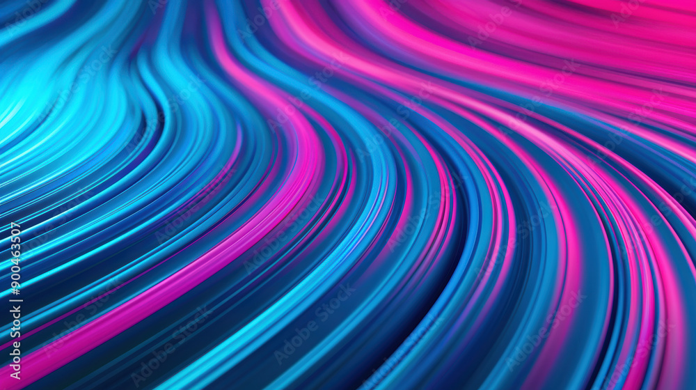 Poster Abstract background with vibrant curved lines in blue and magenta, creating a dynamic and fluid motion effect.