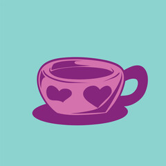 Coffee mug vector cartoon illustration