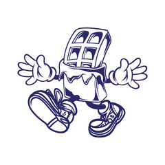 Line art vector chocolate cartoon mascot illustration