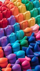Obraz premium individuality of matching colored shapes each row with 3d render