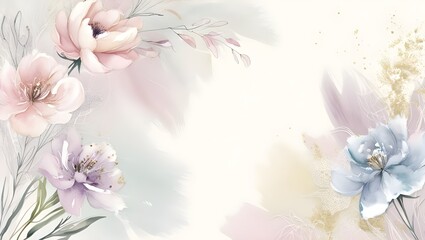 Fototapeta premium Elegant Floral Watercolor Background, created with generative AI technology