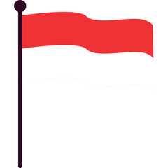 Indonesia Wave Flag Vector Illustration