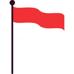 Indonesia Wave Flag Vector Illustration