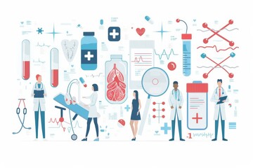 Conceptual medical illustration isolated created with Generative AI