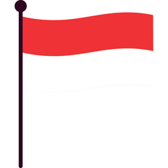 Indonesia Wave Flag Vector Illustration