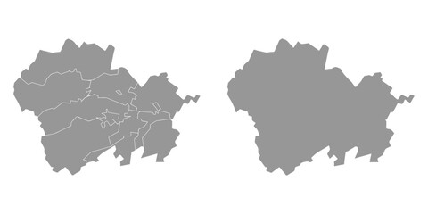 Kabardino Balkaria map, administrative division of Russia. Vector illustration.