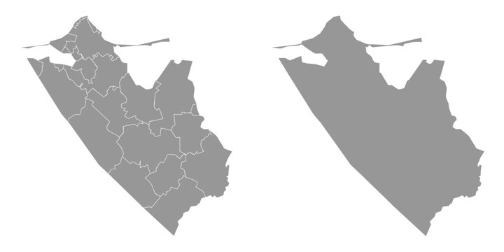 Kaliningrad Oblast map, administrative division of Russia. Vector illustration.