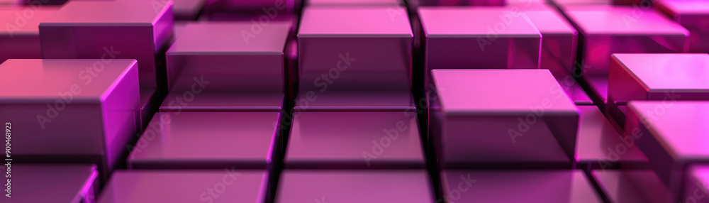 Poster abstract image with purple-toned cubes creating a geometric pattern. modern design with a vibrant gr