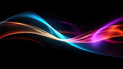 Abstract Background with Colorful Glowing Waves