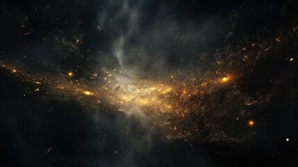 Glittering particles flowing in a dark space