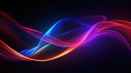 Abstract Neon Swirls on a Black Background