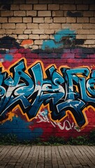 Seamless tile wallpaper with decorative wildstyle graffiti background