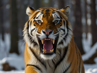 Fototapeta premium A threatening tiger