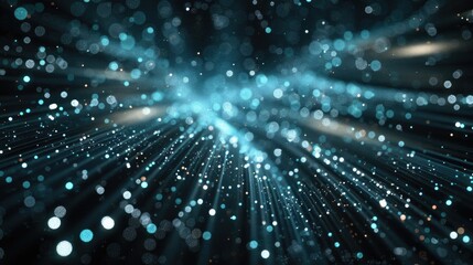 Fototapeta premium Glittering tech particles with a futuristic background