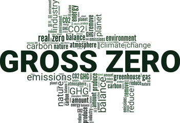 Gross Zero word cloud conceptual design isolated on white background.