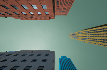 Budynki drapacze chmur na manhattan 