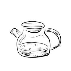 drawing lines. line art coffee tee filter. Vector