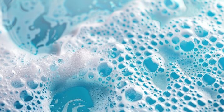 A close-up shot of a foamy surface with bubbles, perfect for use in illustrations or designs related to soap, cleaning products, or chemical reactions