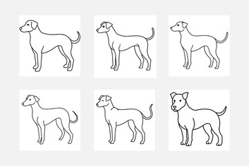 Simple Dog Line Art Illustration
