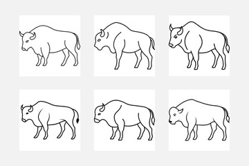 Bison Line Art Illustration for Art Enthusiasts

