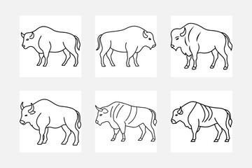 Creative Bison Line Art Illustration Ideas
