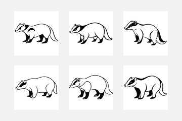 How to Draw Badger Line Art Illustrations Step by Step

