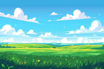 Obraz premium Sunny Day in a Green Field