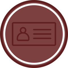 License To Work Vector Line Double Circle Maroon