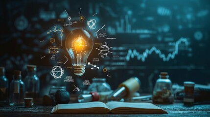 science, technology engineering, math and stem icons swoolering in the air. back to school consept