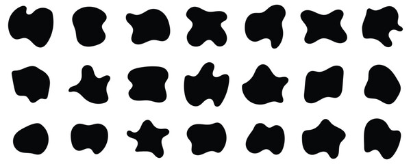 Blob shape organic set. Collection from abstract forms for design and paint. Liquid irregular blob shape elements graphic flat style