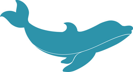 Dolphin silhouette clipart, high-resolution EPS file, perfect for Cricut projects. Editable and print-ready, ideal for crafting and creative designs